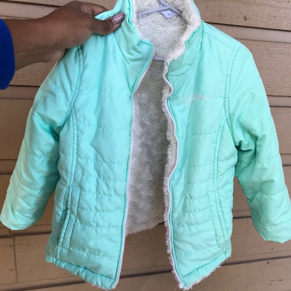 Weatherproof reversible toddler girls jacket